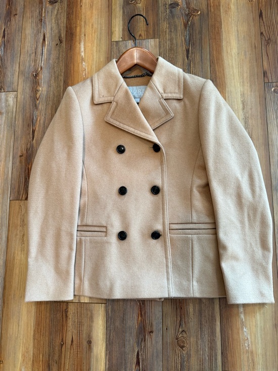 Pure Collection Jackets & Blazers - Pure Collection Double-Breasted Camel Peacoat